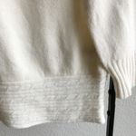 Cream Cable Knit Turtleneck Sweater White Photo 3