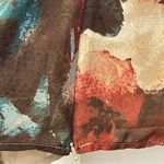 Evan Picone Orange Green Ruffled Cap Sleeve Blouse Size 10 Photo 2