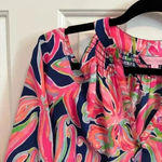Lilly Pulitzer Elsa Sunny Should Silk Top in Banana Flambé Print - Size XS Photo 1