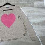 Wooden Ships  Pink Heart Crewneck Lightweight Open Knit Sweater size X/S Photo 6
