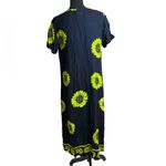 Vintage Dee Dee's Black & Chartreuse Sunflower Print Dress – 100% Rayon Photo 12