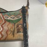 ANUSCHKA Women’s Aztec Style Handbag Multicolored Size 11X2.5X10.5 Genuine Leather Green Photo 3