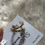 BaubleBar  Sugarfix Earrings Gold Pearl Double Hoop Studs Photo 2