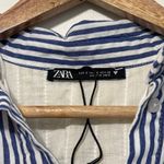 ZARA  Oversized Striped Button Down Crop Shirt Top Size Small Blogger Fave Photo 3