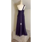 David's Bridal Women’s Wedding Guest Party Gown Bridesmaid One shoulder Dark Purple 10 Photo 5