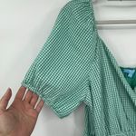 Draper James RSVP Gingham Dress Sz 2XL Cottagecore Surplice Western Puff Sleeve Green Photo 4