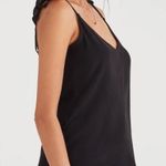 7 For All Mankind Mini Ruffle Strap Tank in Jet Black Photo 6