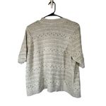 Cyrus  Gray Short Sleeve Opened Front Pointelle Knit Sweater Women Sz 1X Photo 1