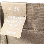 Madewell  Emmett olive green wide leg crop pants Photo 9