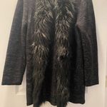 Ruby Rd . Ruffled Poncho Black Sweater Size S Photo 2