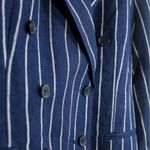 Ralph Lauren Polo  Women's Double Breasted Pinstripe Linen Blazer Size 12 Navy Photo 8