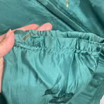 Vintage Abvien Size M Silk Bomber Jacket Green Metallic Gold Floral Full Zip 80s Size M Photo 7