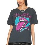 Free People Black Pink Blue Rolling Stones 78 Ticket Boyfriend Oversized T-Shirt Photo 1