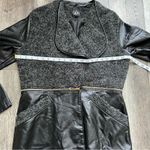 Luii Faux Leather Jacket Zipper Convertible Coat Black and Grey Boucle Size XL Photo 8