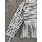 Chico's Textured Knit Zipper Front Jacket Women Large Ivory Career Striped Tweed Photo 8