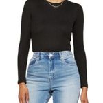 ALLSAINTS Bodyduit Women's 2 Black Ribbed Open Back Long Sleeve Thong NWOT Photo 0