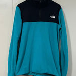 The North Face Women’s XS Teal Black Quarter Zip Fleece Pullover Photo 0