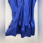 Victoria's Secret Vintage Gold Label 80’s 90’s Victoria’s Secret Royal Blue Satin Slip Negligee M Photo 9