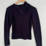 Calvin Klein Calvin Klein Soft Purple Silk Cashmere Beaded Shawl Neck Sweater Photo 0