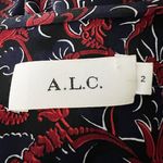 A.L.C. Silk Chiffon Red Blue Floral Flower Print Pattern Tie Waist Mini Dress 2 Photo 1