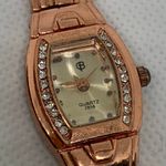 B women rose gold tone wrist watch 18mm quartz links bracelet size 8” running Photo 1