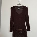 Brown Lace Y2K Fashion Shirt with Belt design  Photo 3