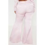 Pretty Little Thing Pastel Light Pink Satin Tailored Extreme Flared Pants Large Photo 2