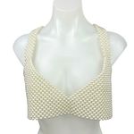 Pearl Chain Beaded Women's White V Neck Sleeveless Cami Crop Top Size S / M Size M Photo 5