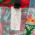 Pleated Blue and Pink Medallion Print Maxi Wide Leg Pants for Resort Wear Size L Photo 4