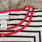 Alfred Dunner Petite  Black & White Striped Red Trim T-Shirt Size Medium Photo 3