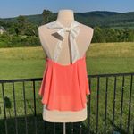 Altar'd State Romantic Coral Flowy TopTie Back Photo 4