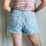 Levi's 501 Cut Off Shorts Light Wash Waist 32 Distressed Ragged Rustic Denim Photo 2