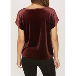 Anthropologie SANCTUARY Holy V-Neck Velvet Burgundy Blouse Photo 1