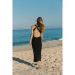 ZARA  Black Cutwork Embroidery Eyelet Maxi Dress Open Back Beach Vacation XS Photo 1