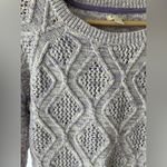 Sonoma  Cable Knit Purple‎ and White Heather Sweater Photo 2