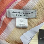 Christopher & Banks NWT Yellow Pink Orange Striped Button Down 3/4 Sleeve Top Photo 5