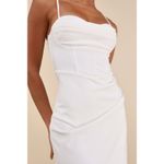Lulus NWT  Always Turning Heads White Bustier Tulip Midi Dress Banquet Gala Sze S Photo 5