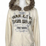Harley Davidson Fur Hoodie Brown Size M Photo 0