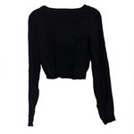 Fashion On Earth  Cropped Black Top Women’s Size Small Soft Lightweight Shirt! Photo 1