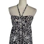 Vintage Leopard Print Halter Neck Y2k Maxi Long Dress Size M By Made For Me 2 Black Size M Photo 1