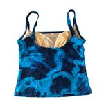 Speedo Tankini Top Shelf Bra Tie Dye Blue 8 Photo 1