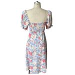 ASTR Puff Sleeve Smocked Bust Midi Pastel Print Floral Dress Size Small Photo 4