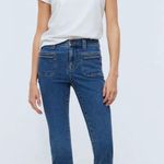 Madewell Jeans Mid-Rise Kick Out Crop Flared Cropped Elkton Wash Blue Sz 26 Photo 0