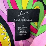Nina Leonard  Paisley Retro Twill Sleeveless Tunic Top Pink Multi‎ 12 Photo 9