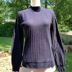 Leo & Ugo Paris France Vertical Metallic Blue Sweater Size 1 US 4 Top Rtl $245 Photo 0