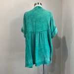 Natural Life Umgee 100% Cotton Gauze Tunic Top Size M Teal Boho Oversized Summer Blouse Photo 2