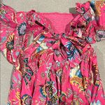 Charina Sarte Vibrant Pink Bohemian Talaia Cut Out Mini Dress NWT Photo 3