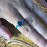 London Blue Topaz Sleeping Beauty Turquoise Sterling Silver Ring Size 10 Photo 3