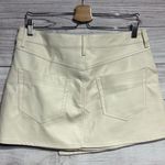 Free People New  We The Free Wynne Vegan Leather Mini Skirt Bone White Cream 31 Photo 1