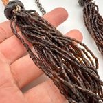 Chico's Chico’s black beaded layered multi-strand twisted necklace leather cord‎ Chunky Photo 4